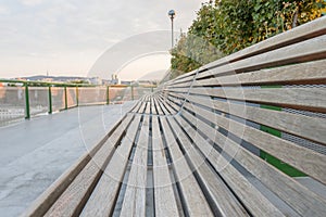 The bench on the Old bridge in Bratislava is the perfect spot to watch the sunset