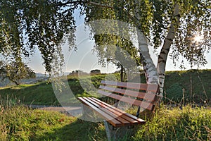 bench for outdoor recreation