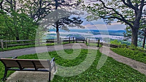 Bench at the Overlook at Wyalusing State Park