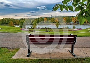 Bench Overlooking The Bow River