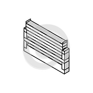 bench park isometric icon vector illustration