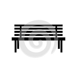 Bench park vector icon. Garden bench silhouette furniture chair. Street wooden seat