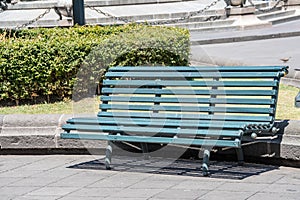 Bench of the Plaza de la Independencia in the center of Quito