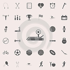 The bench press icon. Detailed set of Sport icons. Premium quality graphic design sign. One of the collection icons for websites,