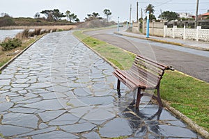 Bench in a promenade