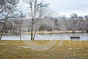 Bench by Rock River - Riverside Park - Janesville, WI