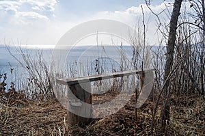 A bench with a sea view