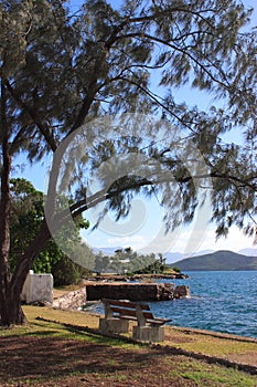 Bench at seaside of Neuville