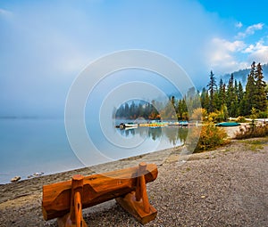 Bench on the shore of Pyramid Lake