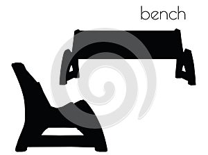 Bench silhouette on white background