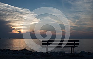 Bench at sunset