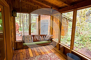 Bench Swing in Screened Porch