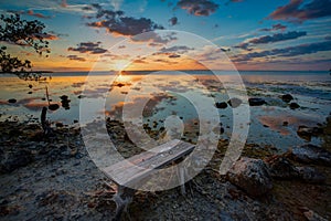 Bench to sit on to enjoy Key Largo sunset