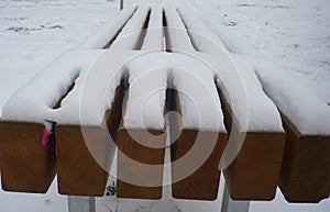Bench under snow