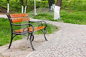 Bench in urban park