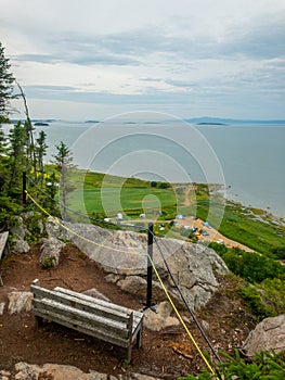 Bench on view point photo