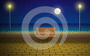 Moon and stra on the sky