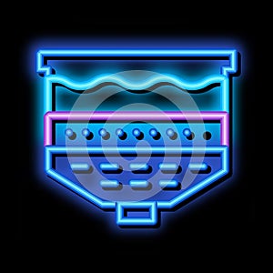 Benchboard Water Treatment System neon glow icon illustration