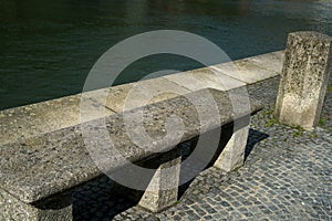 Benches and chairs at tables invite you to relax and unwind