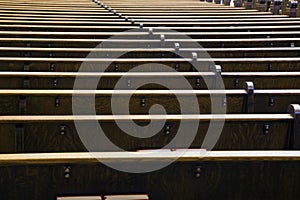 Benches in the church
