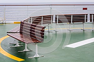 Benches on Helicopter Pad of a Cruise Ship