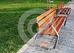 Benches in the park