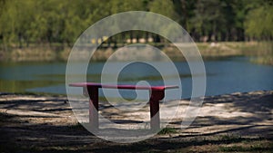 Benches in the park by the lakeside