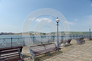 Benches on pier at Swanage