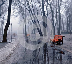 Benches and pools photo