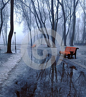 Benches and pools