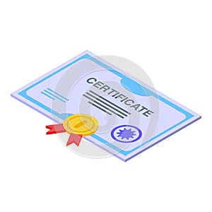 Benchmark certificate icon isometric vector. Indicator performance