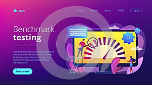 Benchmark testing concept landing page.