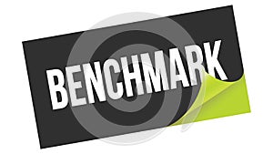 BENCHMARK text on black green sticker stamp