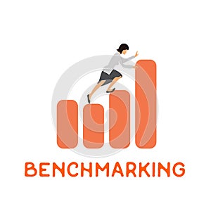 Benchmarking concept logo, vector icon