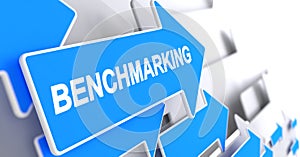 Benchmarking - Message on Blue Cursor. 3D.