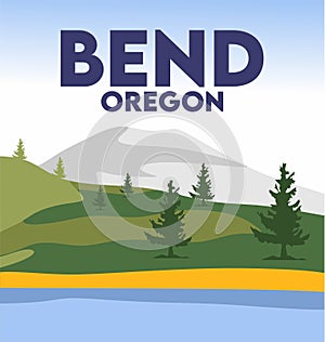 bend oregon with beautiful views photo