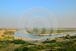 Bend of the river Don in steppe