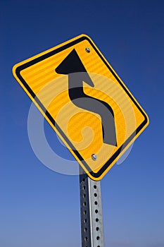 Bend in road sign.