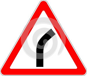 Bend to right road sign