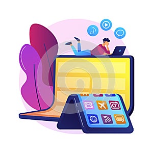 Bendable device technology abstract concept vector illustration.