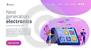 Bendable device technology concept landing page.