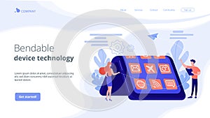 Bendable device technology concept landing page.