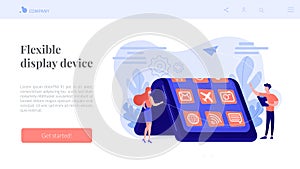 Bendable device technology concept landing page.