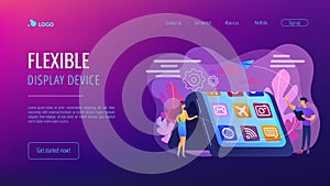 Bendable device technology concept landing page.