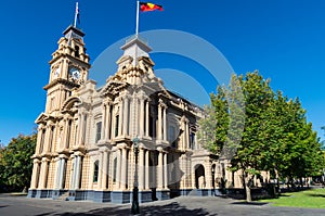 Bendigo Town Hall with clock tower in Australia photo