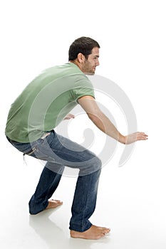 Bending man dancing