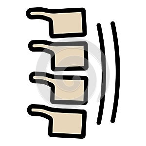 Bending of the spine icon color outline vector photo