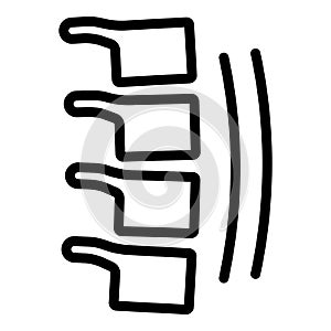 Bending of the spine icon, outline style photo