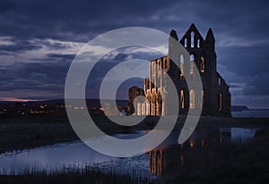Benedictine Abbey in the dark [Whitby, UK]