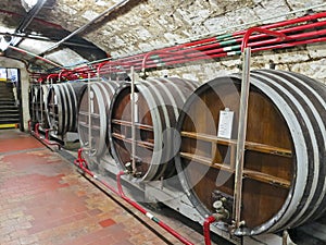 The Benedictine Palace cellars with the oak casks